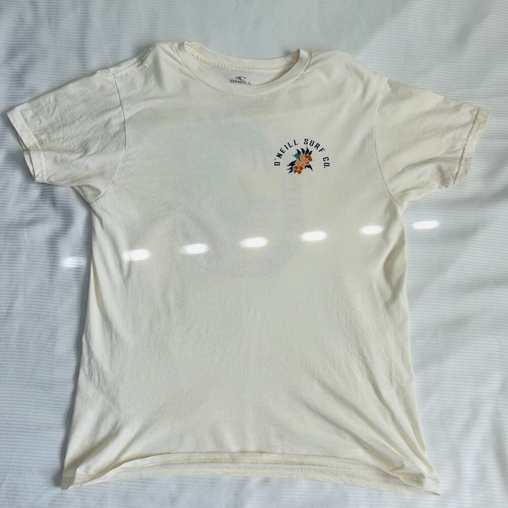 O'Neill Men's White and Cream T-shirt